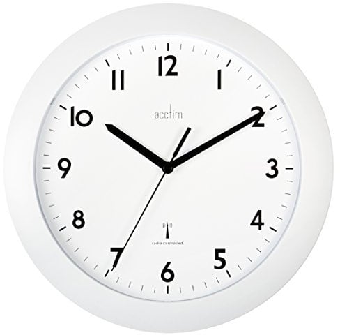 Acctim Cadiz RC Wall Clock 25.5cm White 74132, 25 cm l x 25 cm w