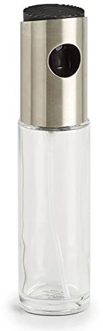 ZELLER PRESENT SCHÖNER LEBEN. PRAKTISCH WOHNEN. 19956 Essig-/Öl-Sprüher, 100ml, Glas/Edelstahl, ca. 4 x 4 x 17,5 cm, Metall