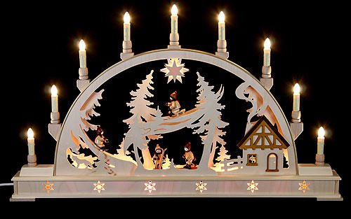 Schwibbogen - Winterkinder - 78 x 45cm - Original Erzgebirge Schwibbögen - Dregeno Seiffen