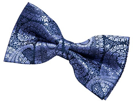 Retreez Pajarita hombre estampado de cachemir para, preanudada, 13 cm Morado y azul marino
