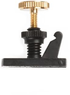 Conrad Götz, ZF-6807G, Black E-String Adjuster for Violin, Gold-Plated Screw