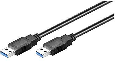 Goobay 95716 USB-A auf USB A 3.0 Ladekabel / Universal USB Kabel Typ A / Schnellladekabel 5 Gbits / Datenkabel Smartphone / 3fach Schirmung / Schwarz / 0,5m