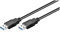 Goobay 95716 USB-A auf USB A 3.0 Ladekabel / Universal USB Kabel Typ A / Schnellladekabel 5 Gbits / Datenkabel Smartphone / 3fach Schirmung / Schwarz / 0,5m