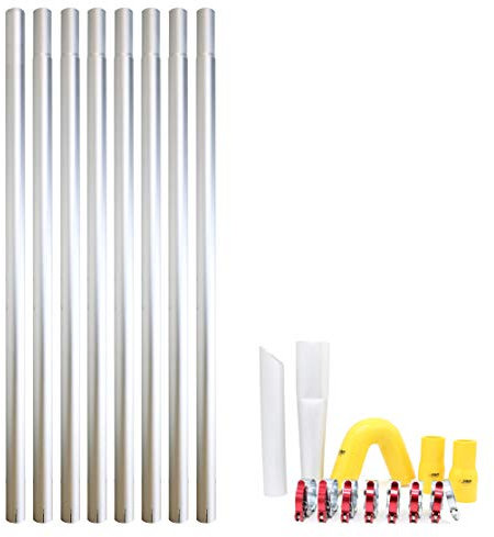 32ft 9.6m Gutter Vacuum Pole Kit | Long Reach Drain Cleaning System Set | Lightweight Aluminium 715g Per Pole