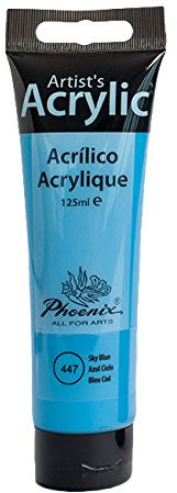 Tube peinture Acrylique beaux-arts 125ml Bleu ciel