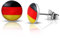 Bungsa DEUTSCHLAND Flagge Ohrstecker 10mm - 1 Paar Edelstahl (Ohrringe Ohrschmuck Ohrklemmen Damen Frauen Herren Germany Fussball EM WM Schland Mode Studs Earrings)