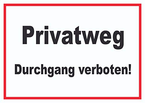 HB-Druck Privatweg Durchgang verboten Schild A4 (210x297mm)