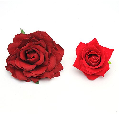 Ever Fairy® Haarspangen mit bunten Rosenblüten für Damen und Mädchen, Packung mit 2 Farben, 1 count (Pack of 1)