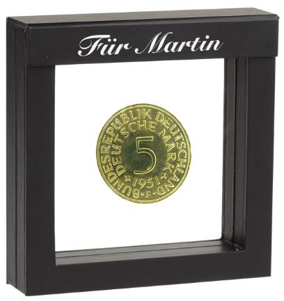 Historia 5 DM vergoldete Münze 1968 mit individueller Namens-Gravur