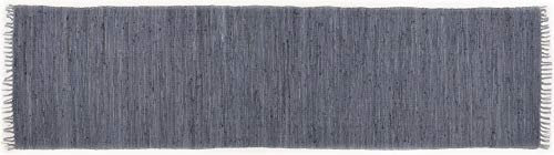 Theko Happy Cotton Teppich, 100% Baumwolle, Anthrazit, 70 cm x 250 cm