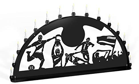 Colours-Manufaktur Schwibbogen Lichterbogen Metall - Motiv: Fußball Verein - Farbe: schwarz - wählbare Breite: XL = 1 Meter, XXL = 1,5 Meter und XXXL = 2 Meter - für Außen/Außenbereich (200 x 100 cm)
