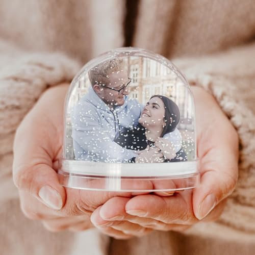 Schneekugel mit Foto – personalisierte Herz Schneekugel als romantische Überraschung (Herz)