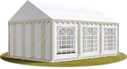 TOOLPORT Party-Zelt Festzelt 3x6 m Garten-Pavillon -Zelt PVC Plane 700 N in beige-weiß Wasserdicht