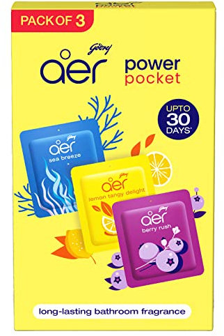 Godrej aer Pocket - Bathroom Fragrances - 3 x 10 grams (0.35 oz) Pack