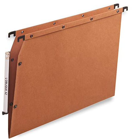 Elba AZV Ultimate A4 Manilla Lateral Suspension Files, V-Base, 240 GSM - Orange (Pack of 25)