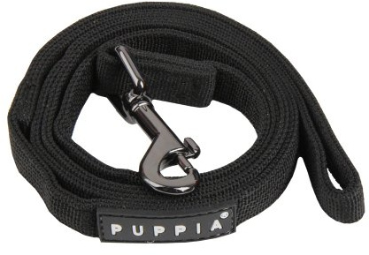 Puppia Two Tone Dog Lead Strong Durable Comfortable Grip Walking Training Leash for Small & Medium Dog, Black, Medium