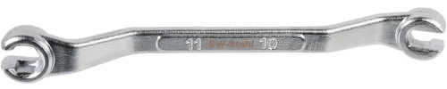 SW-Stahl 01405SB Bremsleitungsschlüssel 10 x 11 mm - Offener Ringschlüssel | Profi Sechskant-Profil aus Chrom-Vanadium-Stahl, 180 mm Länge, verchromt & hinterlegt, ideal für Bremsschläuche