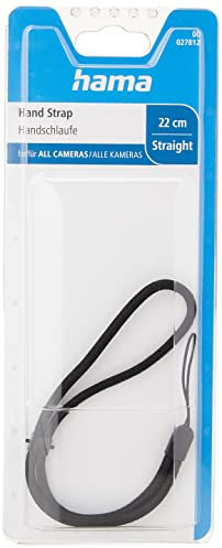Hama Kamera Handschlaufe (Länge 22 cm, verstellbar, ideal auch für große Hände, Nylon) Universal Trageschlaufe schwarz