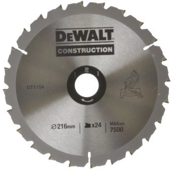 DeWalt DT1154QZ 216 x 30 x 24-Tooth Circular Saw Blade Construction