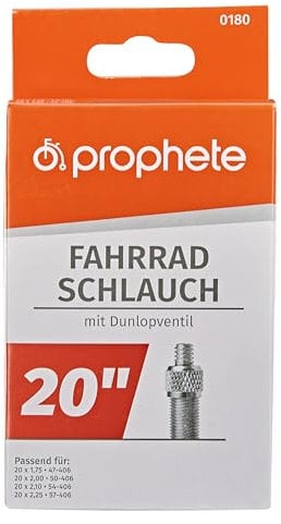 Prophete 20 x 1,75-20 x 2,125 (47-57-406) Fahrradschlauch, schwarz, one Size, 0180