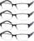 Eyekepper Reading Glasses-4 Pack Black-Clear Frame for Women Men Reading,Two-Tone Reader Eyeglasses