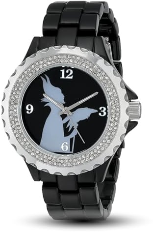Disney Women's W001797 Maleficent Watch Analog Display Analog Quartz Black Watch