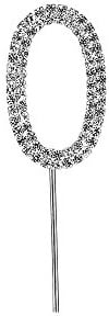 Cake Star Diamante Silver Cake Number, Sparkling Numbers 0-9 on Strong Metal Wire, Baking Decorations for Celebrating a Birthday or Anniversary, Better than Candles, Give Cakes a Personal Touch - Clear Zero