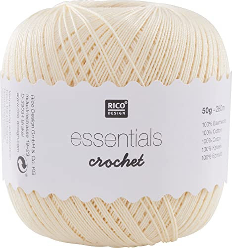 Rico Design Essentials Crochet, 100% Baumwolle, vanille