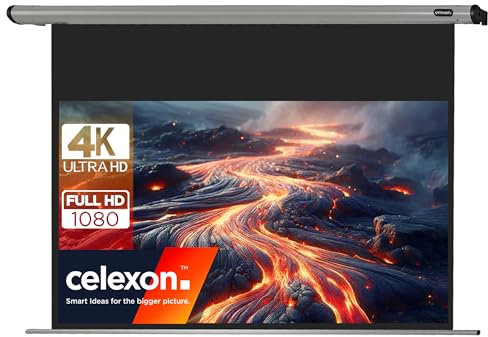 celexon Écran de Projection motorisé pour écoles, présentations Professionnelles et Home Cinéma - Écran motorisé 240x135cm - Format 16:9 - Gain 1,2-110 Pouces