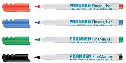 FRANKEN FineMarker, 1-2 mm feine Spitze, 4 Stück, farblich sortiert, Z1994