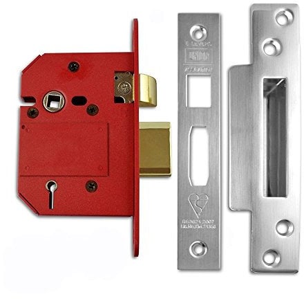 Union Locks Strongbolt 2200S BS 5-Lever Mortice Sash Lock 81mm - Satin Chrome (Boxed)