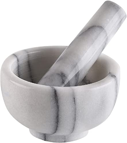Greenco mármol mortero y pilón 4,5/11 cm White/Gray