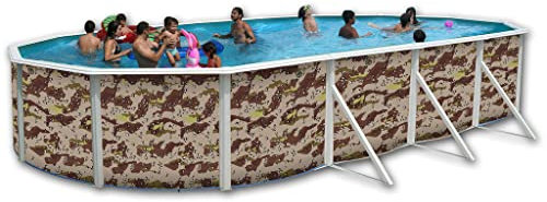 Piscine Ovale Hors sol 730x366x120 Paroi Rigide Laquée Camouflage Ovale TOI