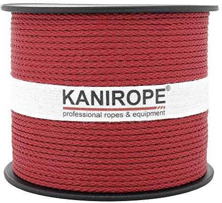 Kanirope® PP Seil Polypropylenseil MULTIBRAID 2mm 100m Farbe Bordeaux (0107) 8x geflochten
