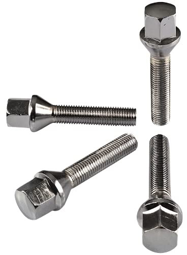 HASKYY 10 Radschrauben M12x1,5x36mm Radbolzen Chrom Kegelbund Kegel