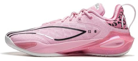 LI-NING Professionelle Basketballschuhe für Herren Leicht Basketball-Schuhe Sneaker Speed 11 Serie Leopard Pink EU 43