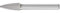 PFERD HM-Frässtift, Rundbogenform RBF, Zahnung MICRO, Frässtift-ø 8mm, Schaft-ø 6mm, Länge 60mm, 21157208 – für die Feinbearbeitung auf nahezu allen Materialien bis 68 HRC