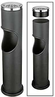 HI Papelera con Cenicero Negro Hogar Oficina Cocina Cuarto de Baño Basura