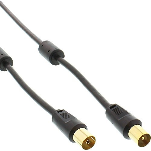 InLine - Cavo antenna 2 schermati con filtro, 85 dB, 7 m, colore: Nero
