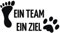 kleb-Drauf | 1 EIN Team EIN Ziel | Schwarz - glänzend | Wandtattoo Wandaufkleber Wandsticker Aufkleber Sticker | Wohnzimmer Schlafzimmer Kinderzimmer Küche Bad | Deko Wände Glas Fenster Tür Fliese