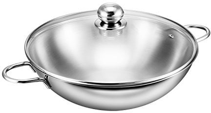 Kopf Wok Induktion mit Deckel Josie (Edelstahl, Ø 32 cm) Wokpfanne Induktion