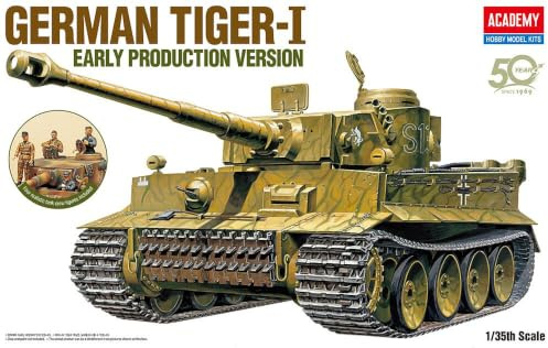 Academy AC13264-1/35 Tiger-I with 4 figures, tanks.