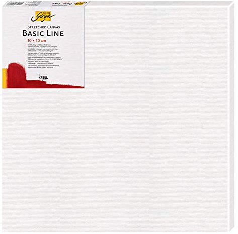 Kreul 61010 - Solo Goya Stretched Canvas Basic Line, Keilrahmen 10 x 10 cm, mit Leinwand aus Baumwolle 4 fach grundiert, ideal für Öl, Acryl-und Gouachefarben
