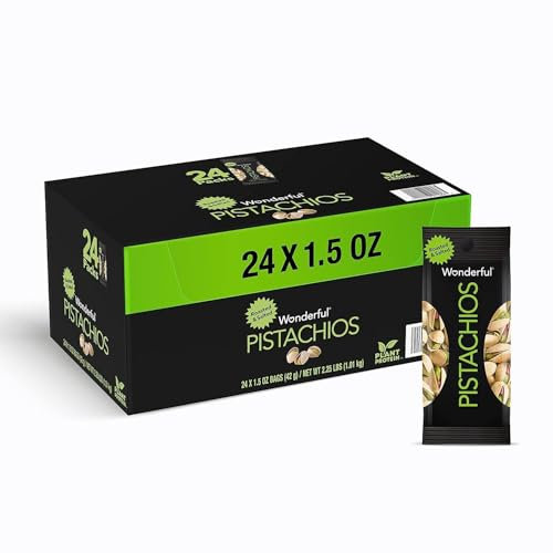 Wonderful Pistachios Roasted and Salted Pistachios,1.5 Ounce, Pack of 24.