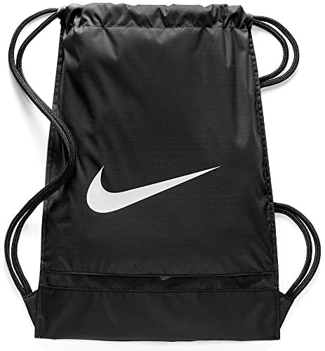 NIKE Brasilia Training Gymsack - Black/Black/White, 48.5 x 38 x 5 cm