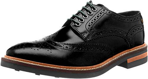 Base London Woburn Hi Shine Black Men's Brogue UK 6