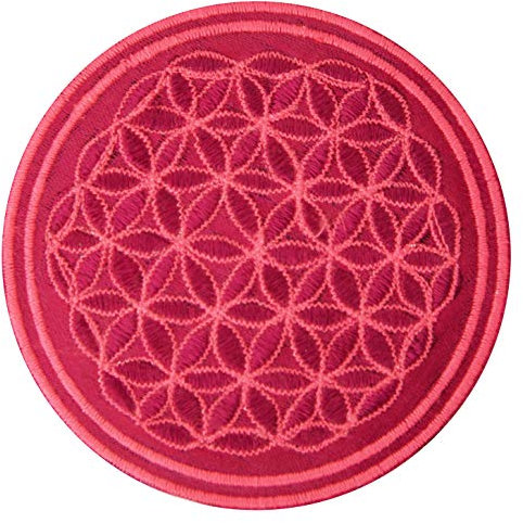 ImZauberwald Blume des Lebens Aufnäher violett (≈9cm Patch, Heilige Geometrie, UV aktiv) flower of life Drunvalo Melchizedek fol-fl