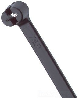 Ty-Rap Cable Tie, 4 in L, 5/8 in Max Bundle Dia., Black, Nylon 6/6, 18 lb Strength, 1000 PK TY23MX - 1 Each