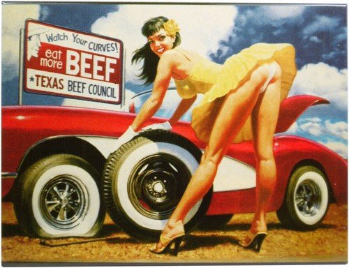 Kühlschrank Metall Magnet 6x8 cm Autoreparatur Pinup Girl Nostalgie Tin Sign EMAG198