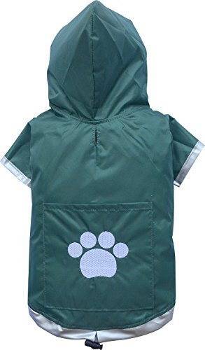 Doggy Dolly DR019 Regenmantel für Hunde Zwei Pfoten, grün, Größe : XS